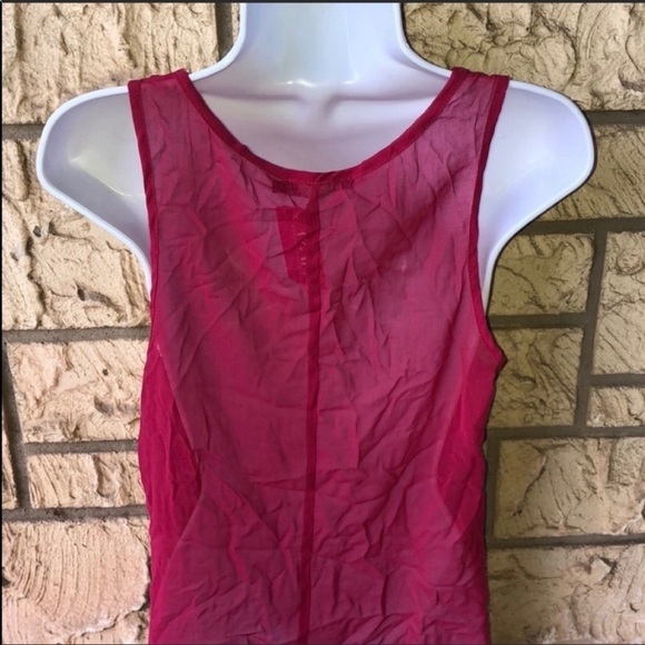 Pink sequence Tank Top sheer mustard seed NWT Size Med - Picture 6 of 9